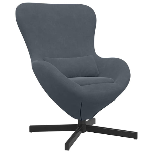 Egg Chair Dark Grey 63 x 73 x 90 cm Velvet