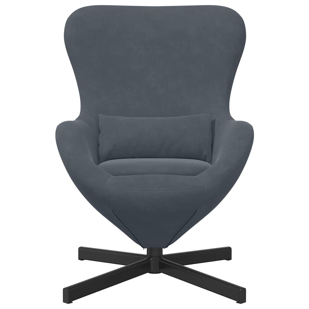 Egg Chair Dark Grey 63 x 73 x 90 cm Velvet