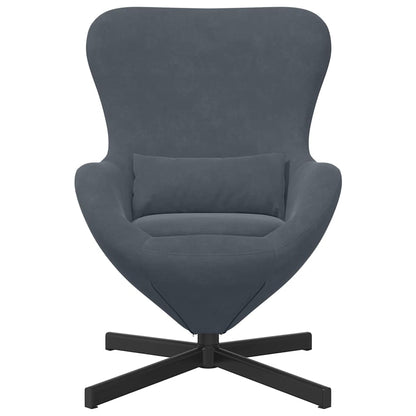 Egg Chair Dark Grey 63 x 73 x 90 cm Velvet