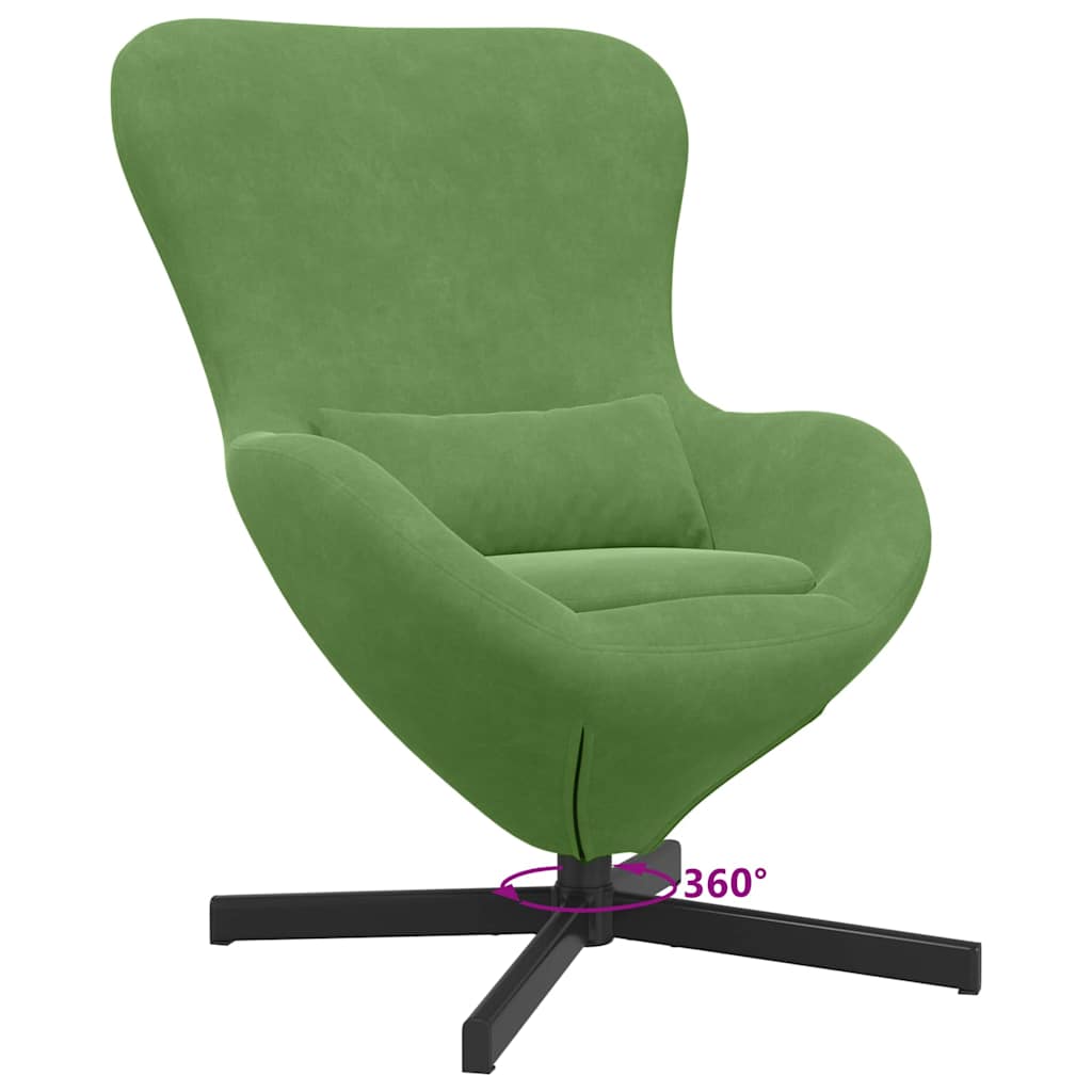 Egg Chair Light Green 63 x 73 x 90 cm Velvet