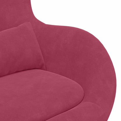 Egg Chair Wine red 63 x 73 x 90 cm Velvet