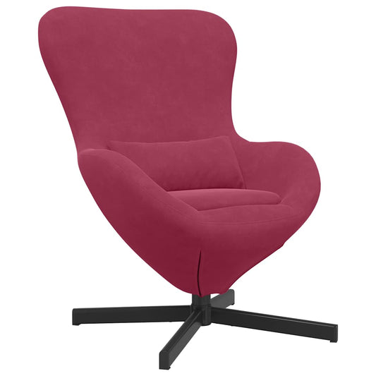 Egg Chair Wine red 63 x 73 x 90 cm Velvet