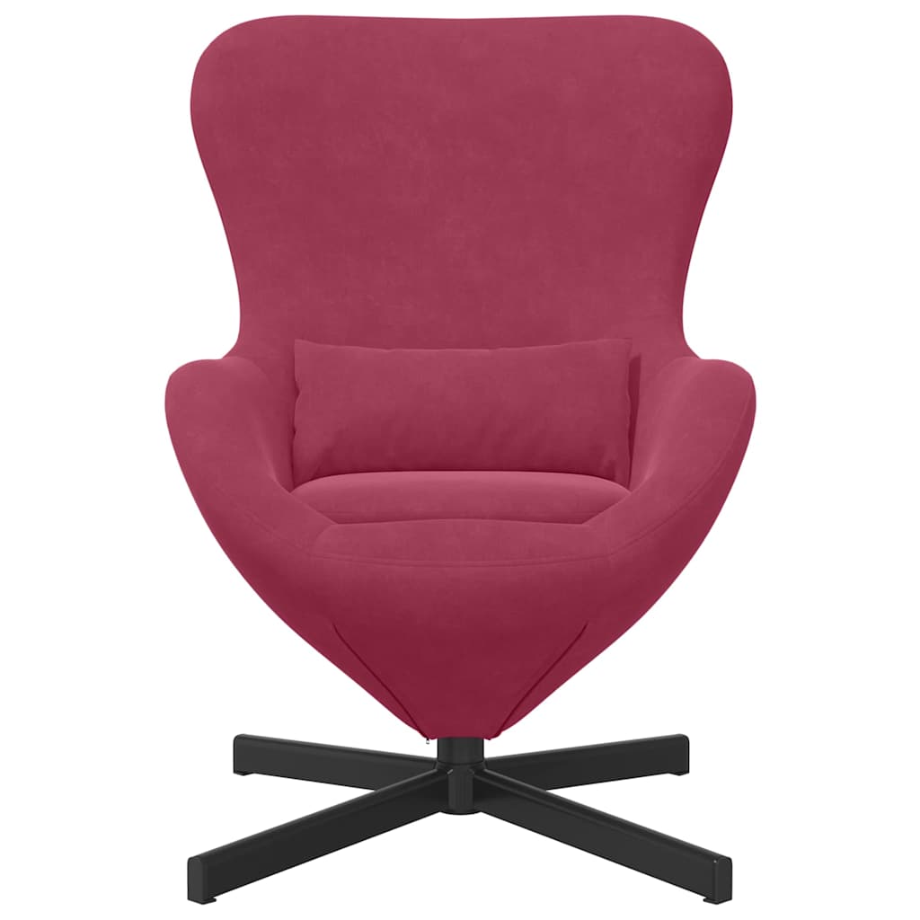 Egg Chair Wine red 63 x 73 x 90 cm Velvet