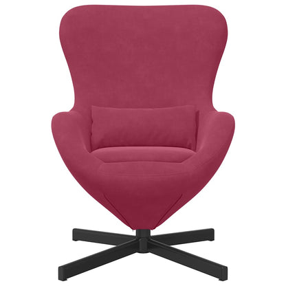 Egg Chair Wine red 63 x 73 x 90 cm Velvet