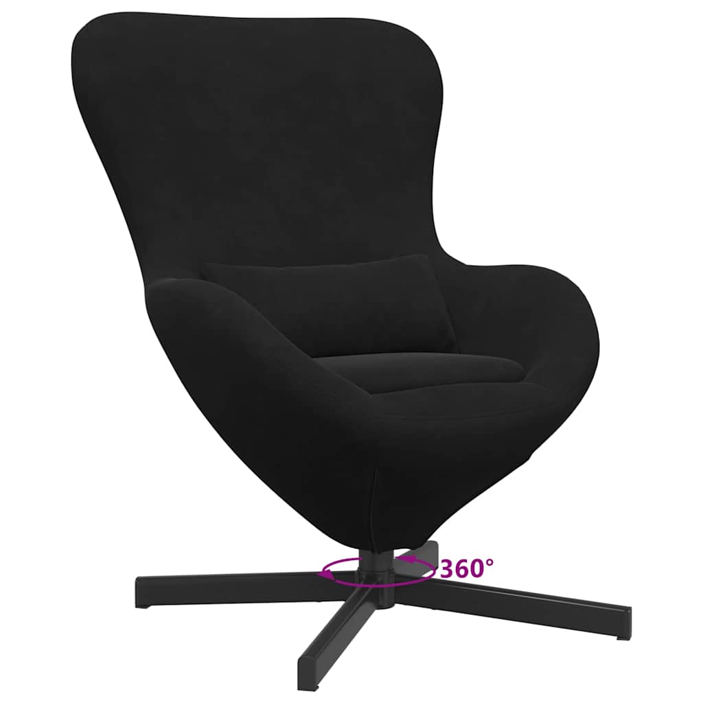Egg Chair Black 63 x 73 x 90 cm Velvet