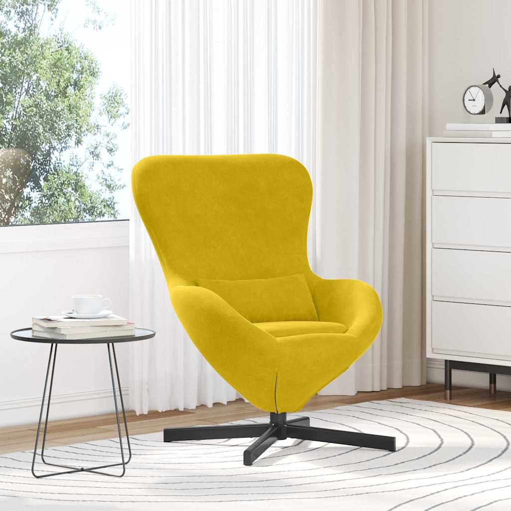 Egg Chair Yellow 63 x 73 x 90 cm Velvet