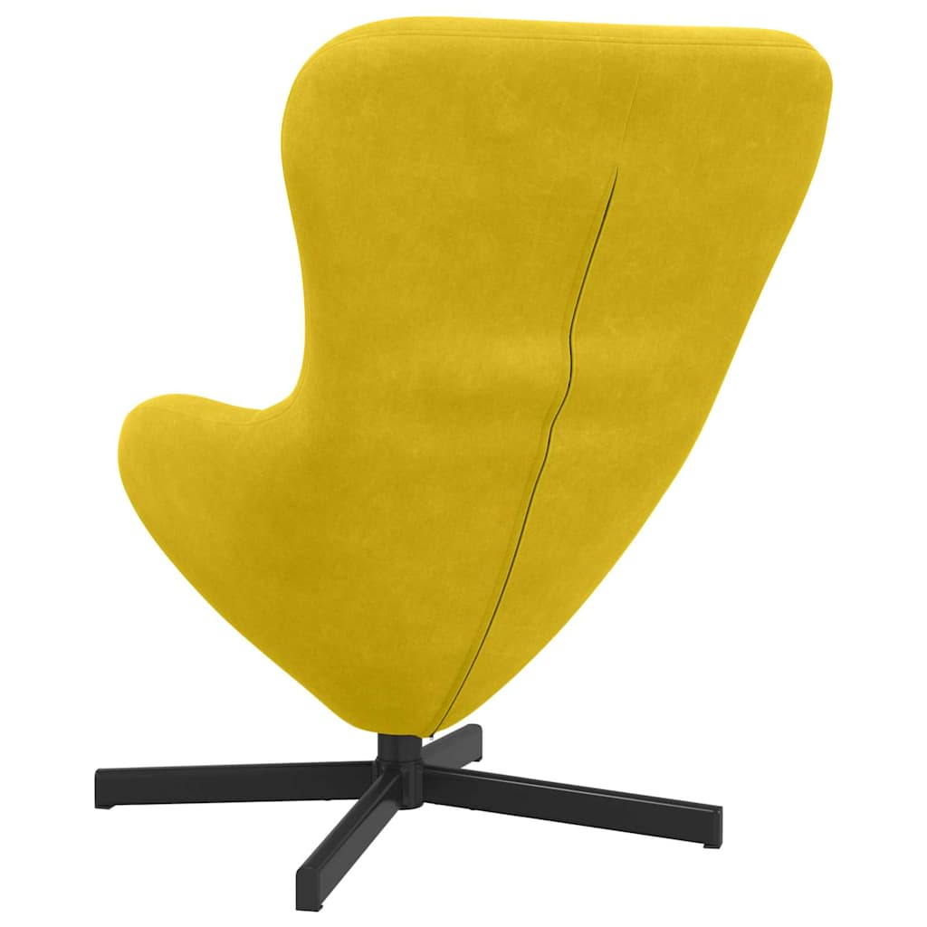 Egg Chair Yellow 63 x 73 x 90 cm Velvet