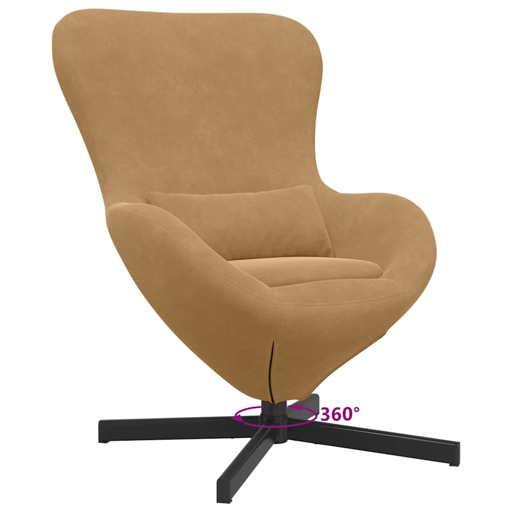 Egg Chair Brown 63 x 73 x 90 cm Velvet