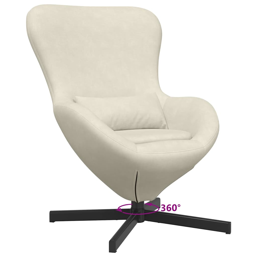 Egg Chair Cream 63 x 73 x 90 cm Velvet