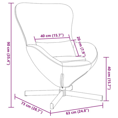 Egg Chair Cream 63 x 73 x 90 cm Velvet