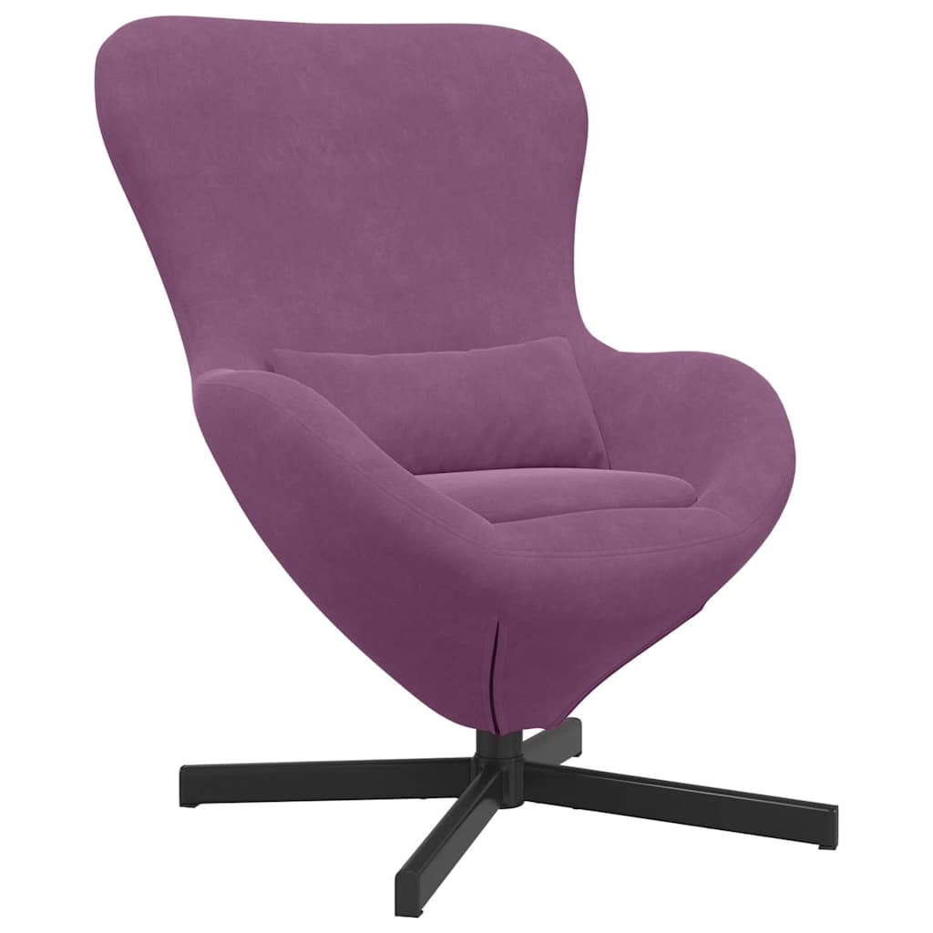 Egg Chair Purple 63 x 73 x 90 cm Velvet