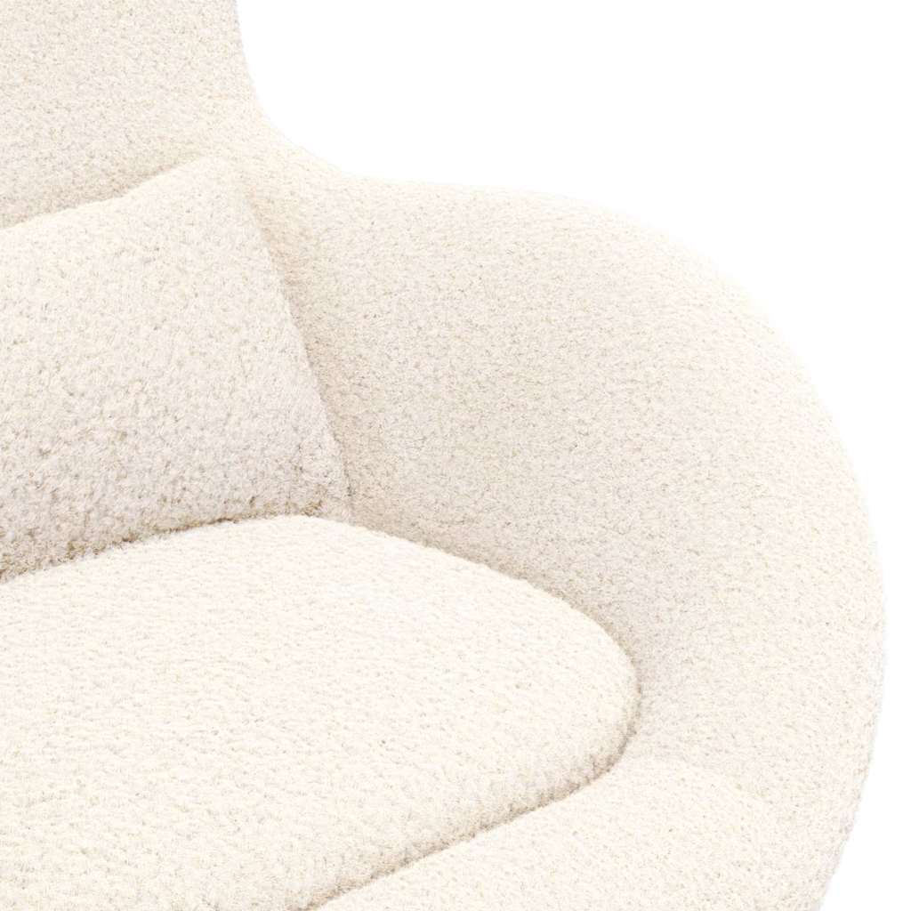 Egg Chair Cream 63 x 73 x 90 cm Curly Wool-like Fabric