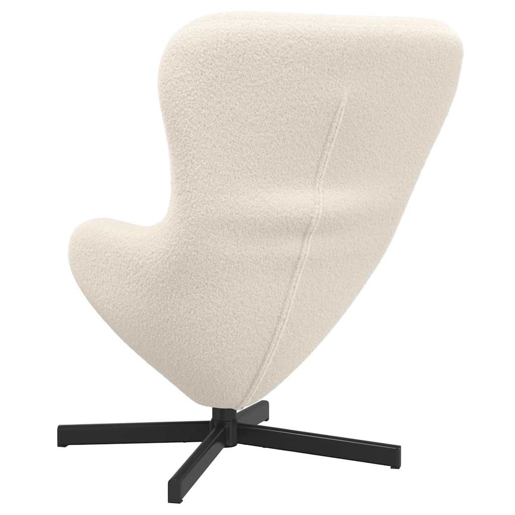 Egg Chair Cream 63 x 73 x 90 cm Curly Wool-like Fabric