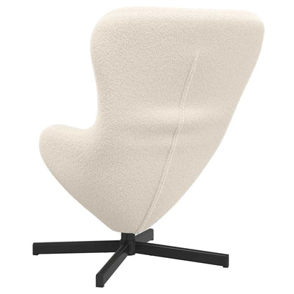 Egg Chair Cream 63 x 73 x 90 cm Curly Wool-like Fabric