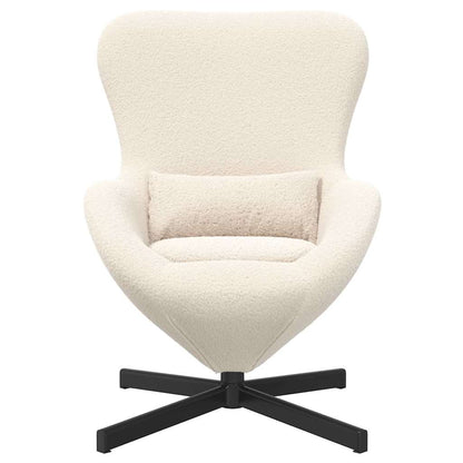Egg Chair Cream 63 x 73 x 90 cm Curly Wool-like Fabric