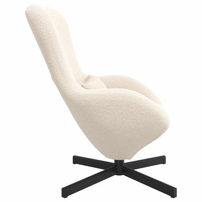 Egg Chair Cream 63 x 73 x 90 cm Curly Wool-like Fabric