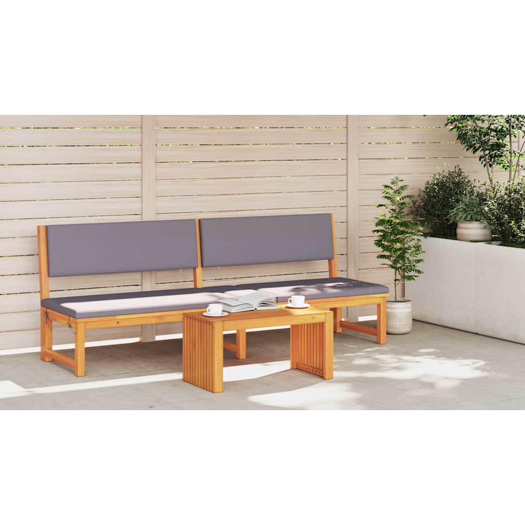 Side Table Oil Natural 70 x 35 x 35 cm Solid Acacia Wood
