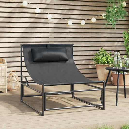 Garden Lounger Chair Anthracite 87x74x73 cm Steel and Textilene