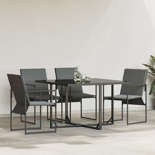 Chair 4 pcs Black and Anthracite Textilene