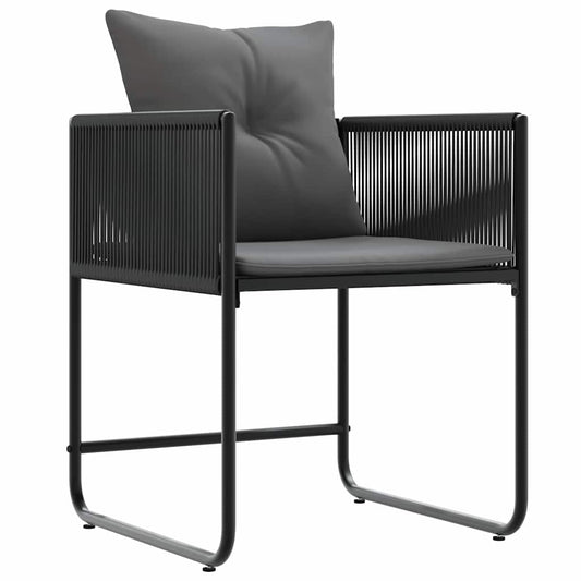 Chair 4 pcs Black and Anthracite PE Rattan
