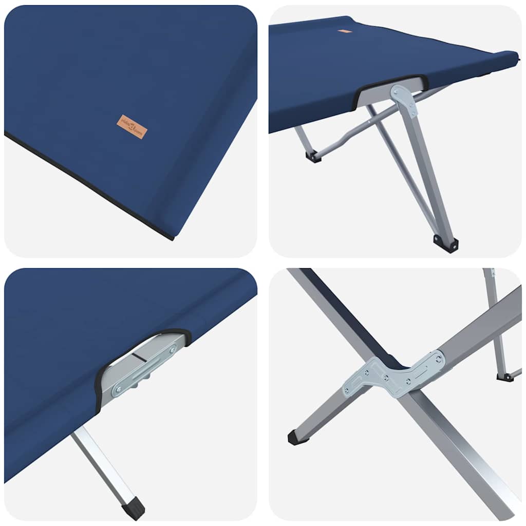 Folding Camping Bed Blue 194 x 62.5 x 42.5 cm Oxford and Steel