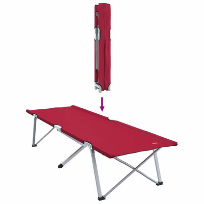 Folding Camping Bed Red 194 x 62.5 x 42.5 cm Oxford and Steel