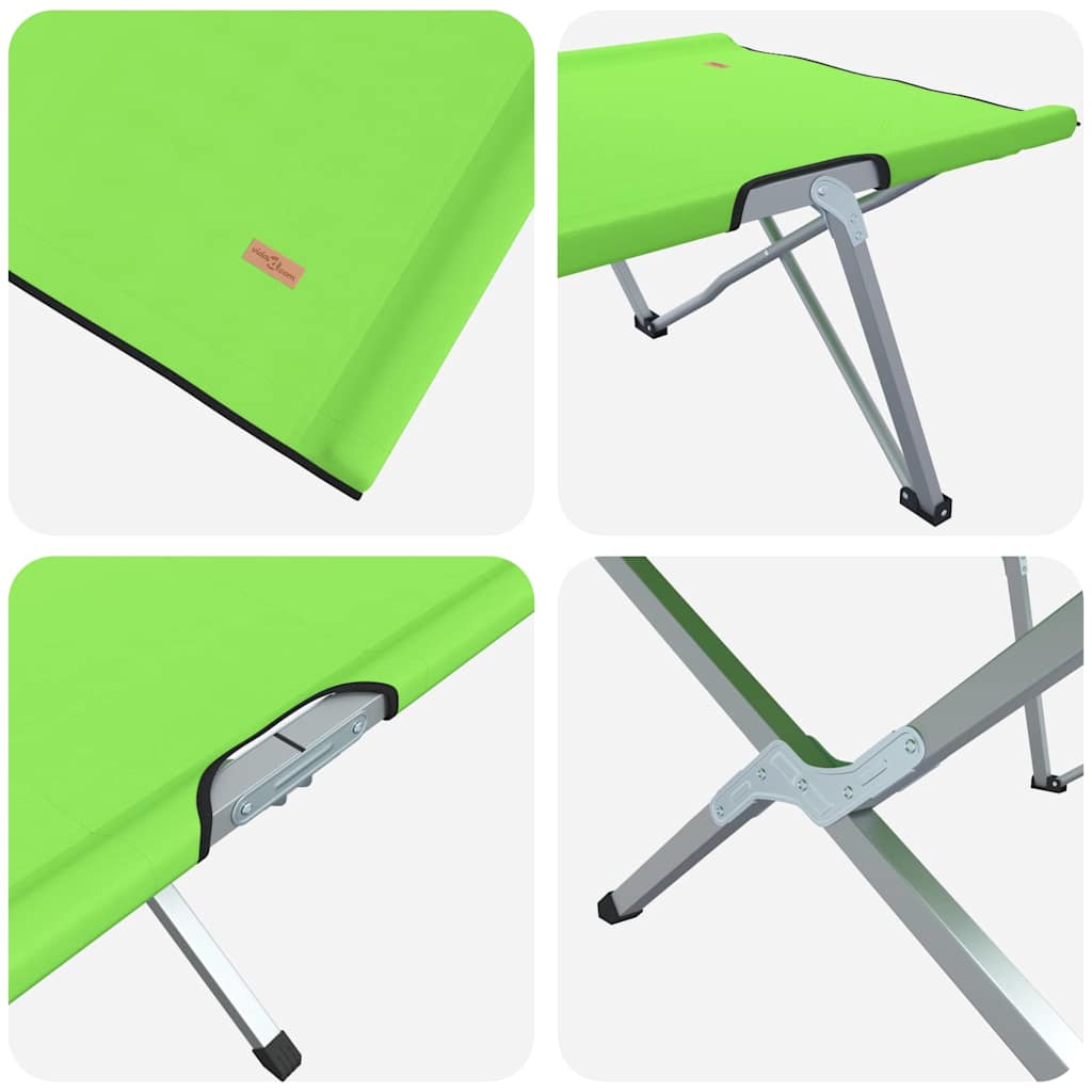 Folding Camping Bed Green 194 x 62.5 x 42.5 cm Oxford and Steel
