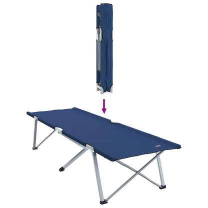 Folding Camping Bed Folding 2 pcs Blue 194 x 62.5 x 42.5 cm