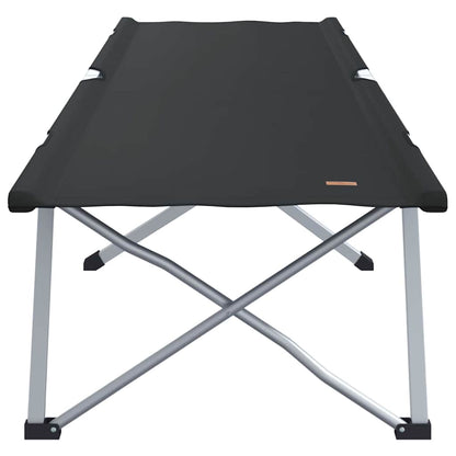 Folding Camping Bed Folding 2 pcs Black 194 x 62.5 x 42.5 cm