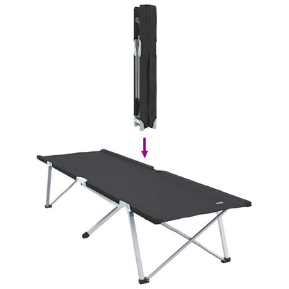 Folding Camping Bed Folding 2 pcs Black 194 x 62.5 x 42.5 cm