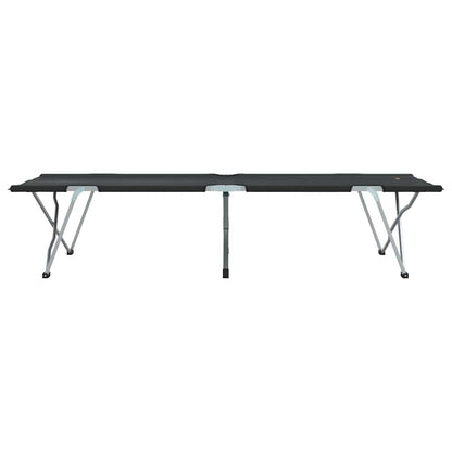 Folding Camping Bed Folding 2 pcs Black 194 x 62.5 x 42.5 cm