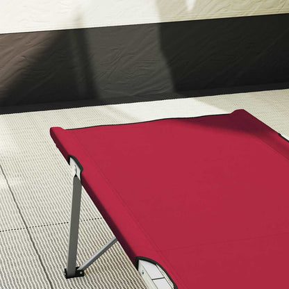 Folding Camping Bed Folding 2 pcs Red 194 x 62.5 x 42.5 cm