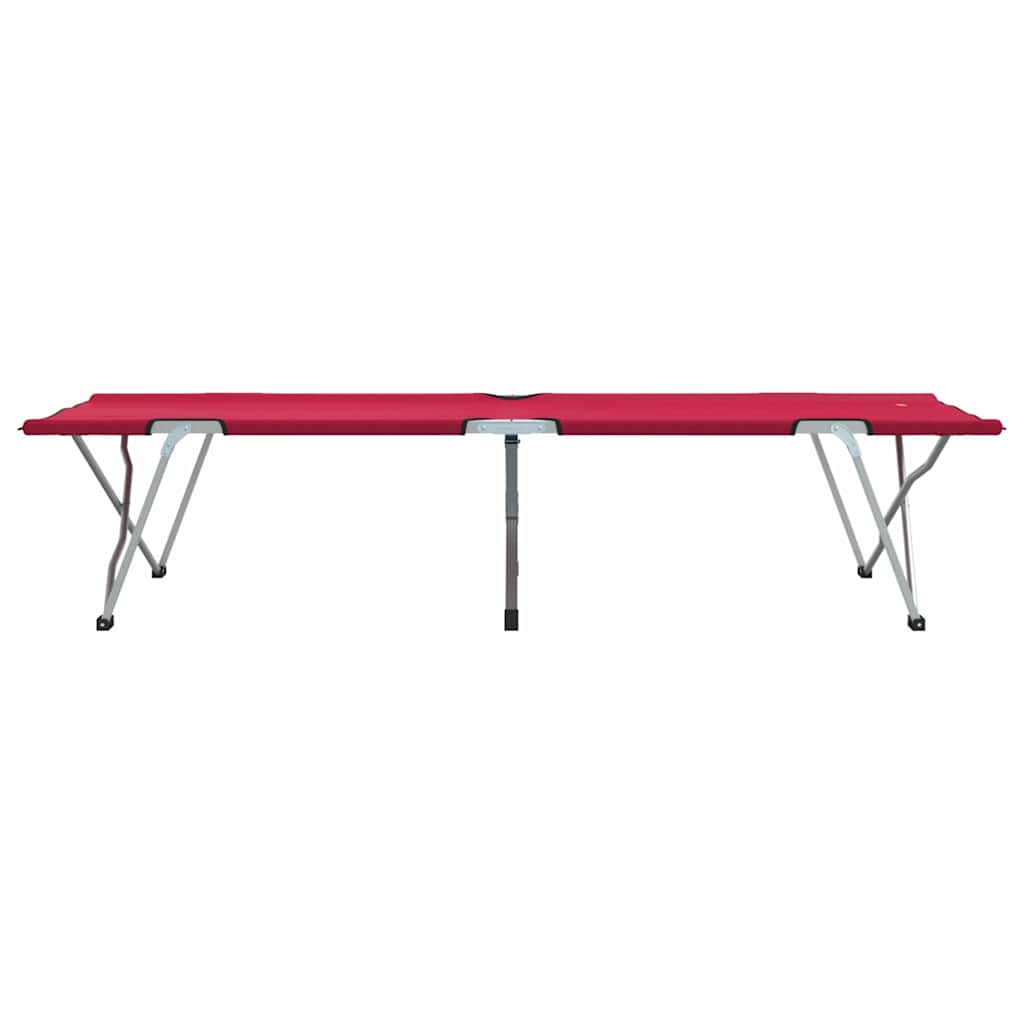 Folding Camping Bed Folding 2 pcs Red 194 x 62.5 x 42.5 cm