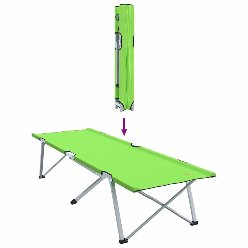 Folding Camping Bed Folding 2 pcs Green 194 x 62.5 x 42.5 cm