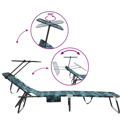 Folding Sun Lounger Folding Multicolour 190 x 57 x 81 cm Oxford