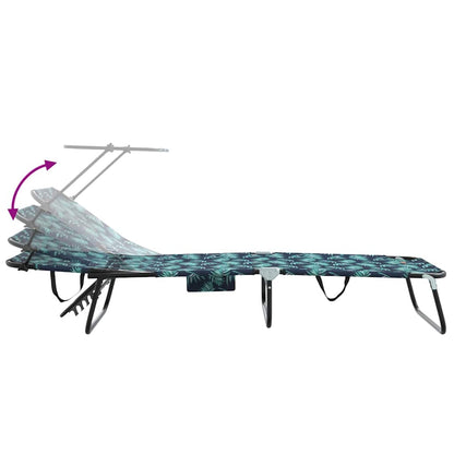 Folding Sun Lounger Folding Multicolour 190 x 57 x 81 cm Oxford