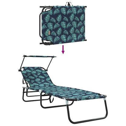 Folding Sun Lounger Folding Multicolour 190 x 57 x 81 cm Oxford
