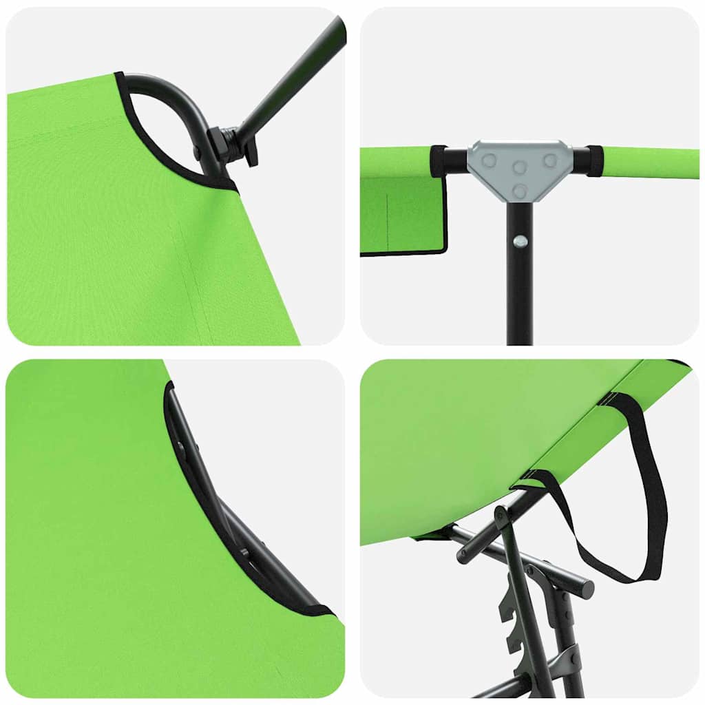 Folding Sun Lounger Folding 2 pcs Green 190 x 57 x 81 cm Oxford