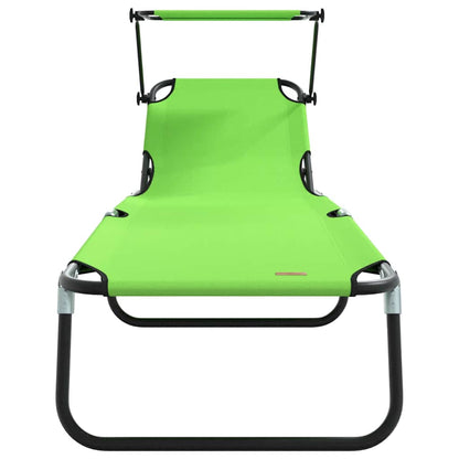 Folding Sun Lounger Folding 2 pcs Green 190 x 57 x 81 cm Oxford