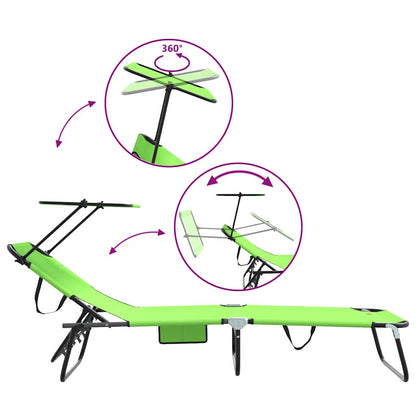 Folding Sun Lounger Folding 2 pcs Green 190 x 57 x 81 cm Oxford