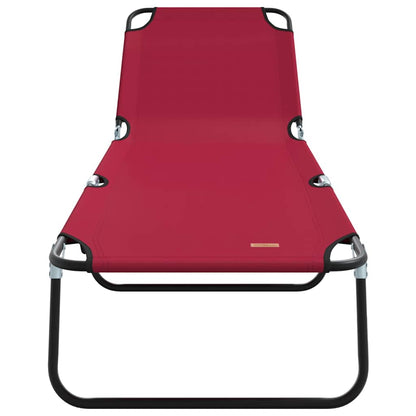 Folding Sun Lounger 2 pcs Red 188 x 57 x 86.5 cm Polyester