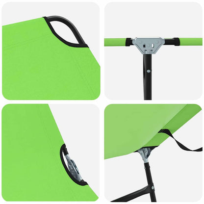 Folding Sun Lounger 2 pcs Green 188 x 57 x 86.5 cm Polyester