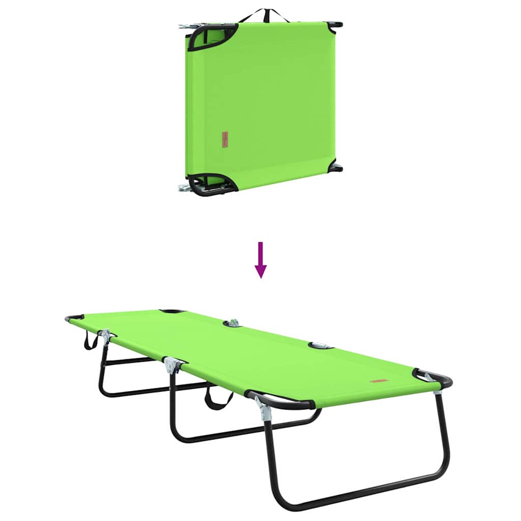 Folding Sun Lounger 2 pcs Green 188 x 57 x 86.5 cm Polyester