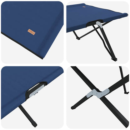 Folding Camping Bed Blue 206 x 76 x 74 cm Oxford and Steel