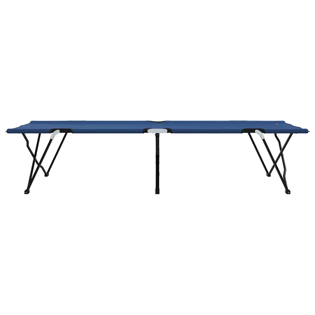 Folding Camping Bed Blue 206 x 76 x 74 cm Oxford and Steel