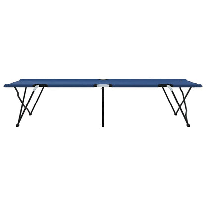 Folding Camping Bed Blue 206 x 76 x 74 cm Oxford and Steel