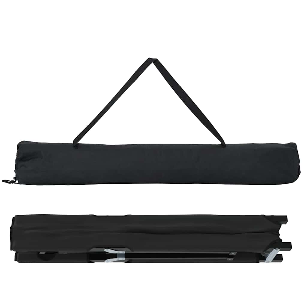 Folding Camping Bed Black 206 x 76 x 74 cm Oxford and Steel