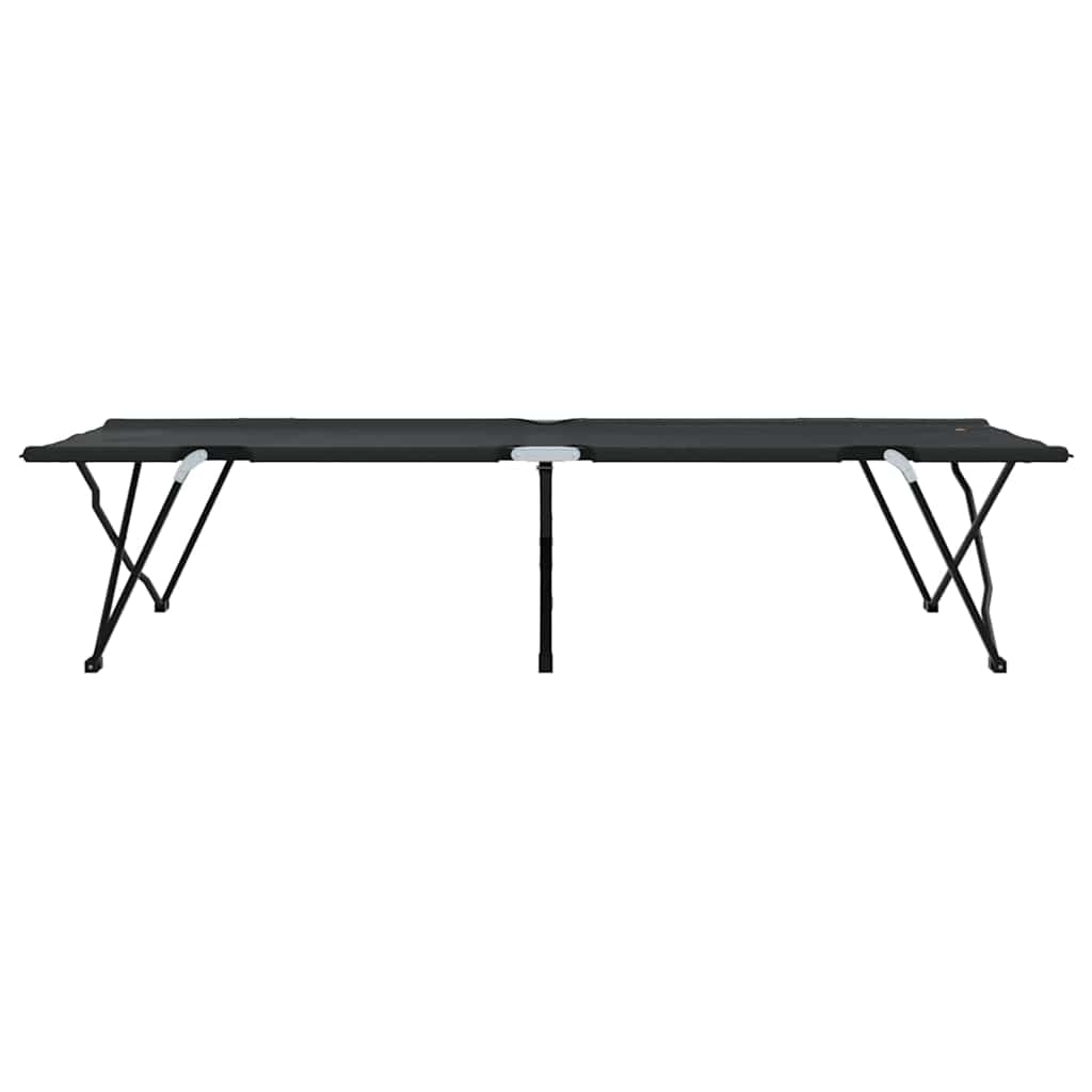 Folding Camping Bed Black 206 x 76 x 74 cm Oxford and Steel