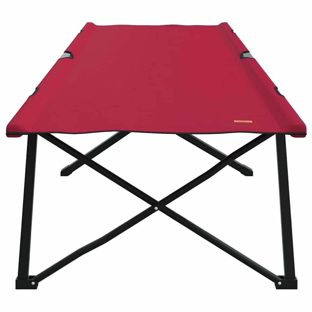 Folding Camping Bed Red 206 x 76 x 74 cm Oxford and Steel