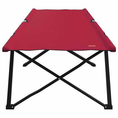 Folding Camping Bed Red 206 x 76 x 74 cm Oxford and Steel